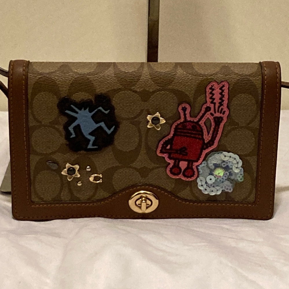 NWT COACH Keith Haring Crossbody Clutch w/ Patches